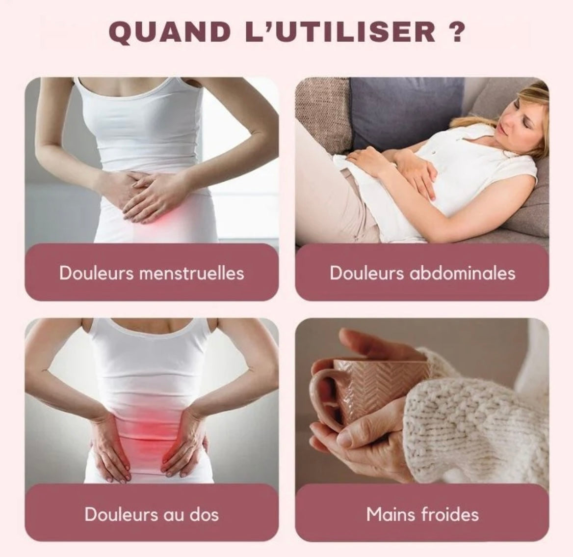Ceinture Chauffante Massante – Soulagement des Règles & Détente Menstruelles 🔥💖